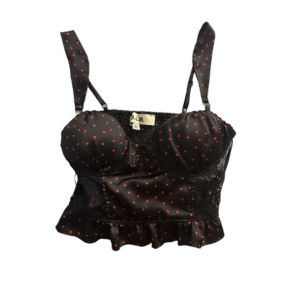 Tops - HEART CORSET TOP LACE SIDES